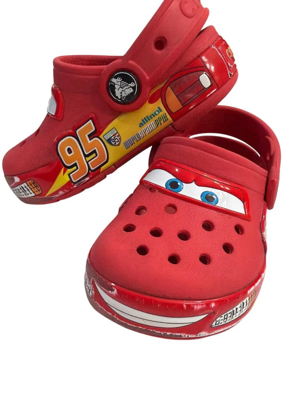 Disney Cars Crocs Kids Red Clogs With Lightning McQueen Design Size C6